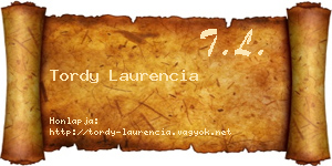 Tordy Laurencia névjegykártya